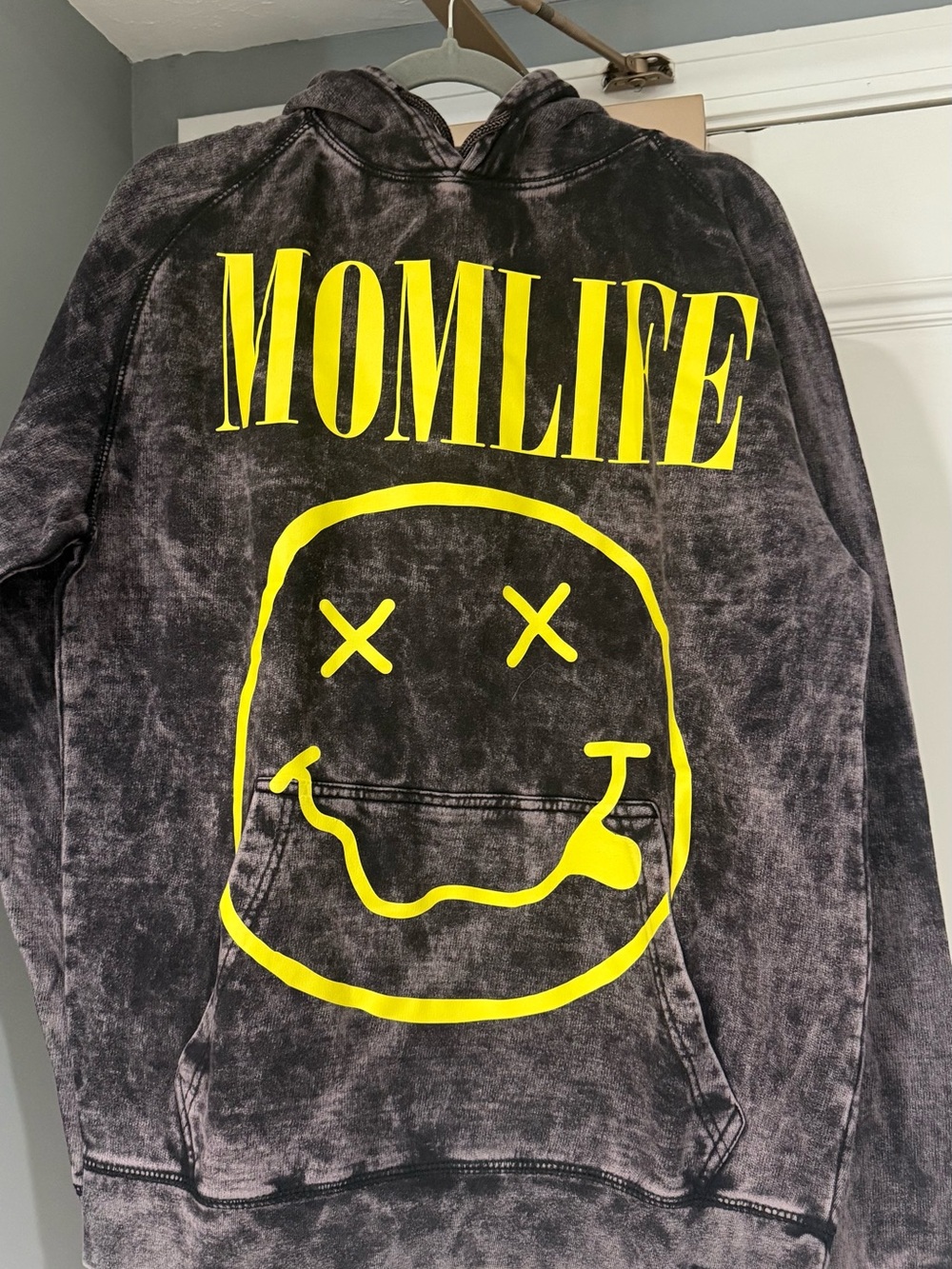 Slyfox Threads  Sweatshirts and Hoodies T-Dye with Neon Yellow Graphic Nirvana.